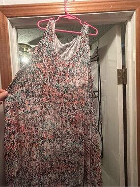 Decree Multicolor Printed Tank Top - White, Coral, Teal, Black
